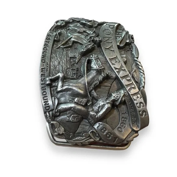 Vintage Dart Pony Express Collector’s Edition Pewter Belt Buckle - Picture 8 of 12